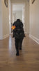 Cat wearing the headless horseman pet costume